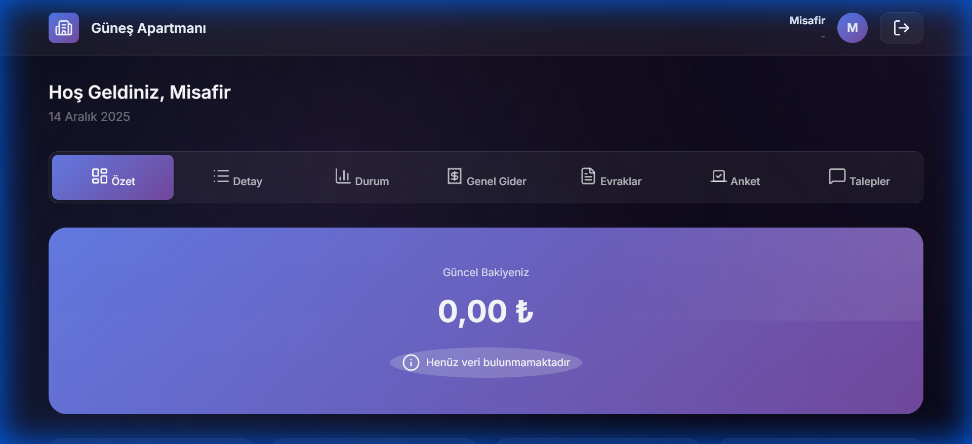 Konut Yönetim Pro Dashboard
